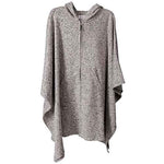 Load image into Gallery viewer, Marl Knit Fleece Kangaroo Pocket Wrap One Size Grey Marl at Linda Anderson color_grey