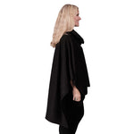 Load image into Gallery viewer, Le Moda Pleated Fleece Poncho with Shawl Collar at Linda Anderson. color_black
