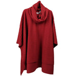 Load image into Gallery viewer, Le Moda Pleated Fleece Poncho with Shawl Collar at Linda Anderson. color_red