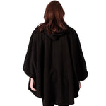 Load image into Gallery viewer, Fleece Wrap with Hoodie One Size Black at Linda Anderson