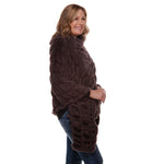 Load image into Gallery viewer, Plush Faux Fur Charcoal Cozy Coat Poncho
