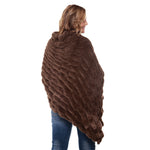 Load image into Gallery viewer, Plush Faux Fur Chocolate Cozy Coat Poncho