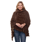 Load image into Gallery viewer, Plush Faux Fur Chocolate Cozy Coat Poncho