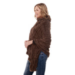 Load image into Gallery viewer, Plush Faux Fur Chocolate Cozy Coat Poncho
