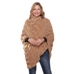 Load image into Gallery viewer, Plush Faux Fur Tan Cozy Coat Poncho
