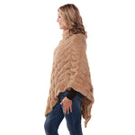 Load image into Gallery viewer, Plush Faux Fur Tan Cozy Coat Poncho