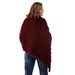 Load image into Gallery viewer, Plush Faux Fur Wine Coat Poncho
