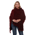 Load image into Gallery viewer, Plush Faux Fur Wine Coat Poncho
