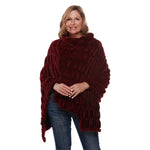 Load image into Gallery viewer, Plush Faux Fur Wine Coat Poncho