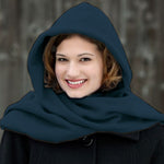 Load image into Gallery viewer, Fleece Womens Hooded Wraparound Scarf at Linda Anderson. color_teal