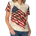 Load image into Gallery viewer, Waving American Flag Polo Shirt