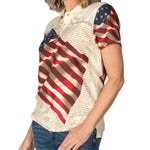 Load image into Gallery viewer, Waving American Flag Polo Shirt