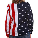 Load image into Gallery viewer, Women's 100% Cotton Stars and Stripes Long Sleeve Shirt