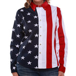 Load image into Gallery viewer, Women's 100% Cotton Stars and Stripes Long Sleeve Shirt