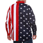 Load image into Gallery viewer, Men's 100% Cotton Stars and Stripes Long Sleeve Button-Up Shirt