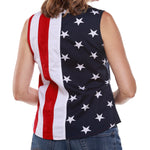 Load image into Gallery viewer, Women's 100% Cotton Stars and Stripes Sleeveless Shirt