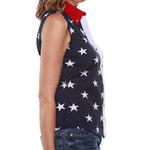 Load image into Gallery viewer, Women's 100% Cotton Stars and Stripes Sleeveless Shirt