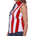 Load image into Gallery viewer, Women's 100% Cotton Stars and Stripes Sleeveless Shirt