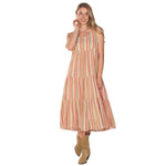 Load image into Gallery viewer, Melon Multicolored Tiered Sun Dress