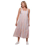 Load image into Gallery viewer, Aqua Multicolored Tiered Sun Dress