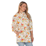 Load image into Gallery viewer, Red Floral Hooded Drawstring Raincoat