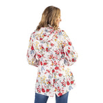 Load image into Gallery viewer, Rose Floral Hooded Drawstring Raincoat