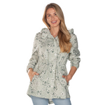 Load image into Gallery viewer, Sage Floral Hooded Drawstring Raincoat

