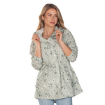 Load image into Gallery viewer, Sage Floral Hooded Drawstring Raincoat