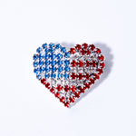 Load image into Gallery viewer, Rhinestone Heart American Flag Pin