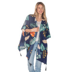 Load image into Gallery viewer, Navy Tassle Kimono