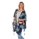 Load image into Gallery viewer, Navy Tassle Kimono