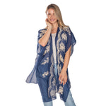 Load image into Gallery viewer, Navy Embroidered Kimono
