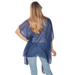 Load image into Gallery viewer, Navy Embroidered Kimono