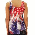 Load image into Gallery viewer, American Flag Tank Top Ladies Abstract Rhinestone - The Flag Shirt