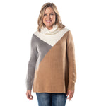 Load image into Gallery viewer, Color Block Turtleneck Tunic Sweater