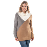 Load image into Gallery viewer, Color Block Turtleneck Tunic Sweater