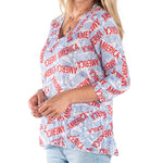 Load image into Gallery viewer, Women&#39;s America 3/4 Sleeve Patriotic Shirt
