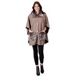 Load image into Gallery viewer, Le Moda Faux Fur Button up Poncho with fur pockets and collar - One Size at Linda Anderson
