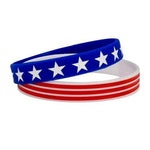 Load image into Gallery viewer, American Flag Patriotic Leggings with Bracelet