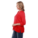 Load image into Gallery viewer, Roll Tab Long Sleeve Button Up Top with Lace Detail