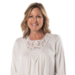 Load image into Gallery viewer, Lace Cutout Flowy 3/4 Sleeve Top