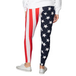 Load image into Gallery viewer, American Flag Patriotic Leggings with Bracelet