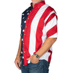 Load image into Gallery viewer, Men&#39;s Stars and Stripes 100% Cotton Button Down Shirt
