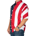 Load image into Gallery viewer, Men's Stars and Stripes 100% Cotton Button Down Shirt