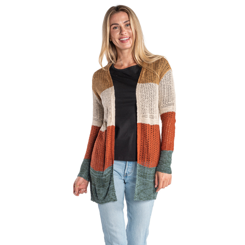 Autumn Harvest Crochet Colorblock Cardigan – Linda Anderson