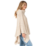 Load image into Gallery viewer, Ivory Cable Knit Sweater Poncho
