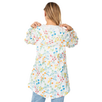 Load image into Gallery viewer, White Floral Hooded Drawstring Raincoat
