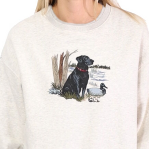 Black Lab Embroidered Sweatshirt – Linda Anderson Black Lab Embroidered Sweatshirt – Linda Anderson