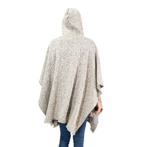 Heather Anne Hooded Full Zip Marl Knit Fleece Poncho – Linda Anderson Heather Anne Hooded Full Zip Marl Knit Fleece Poncho – Linda Anderson