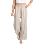 Load image into Gallery viewer, Wide Leg Linen Blend Travel Pants
